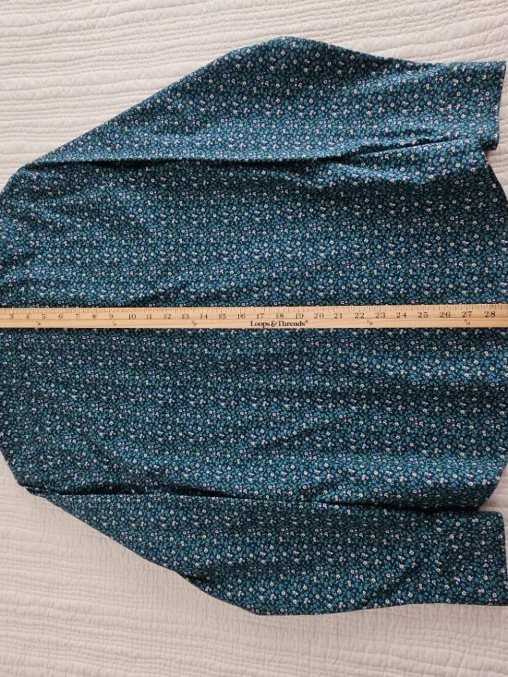 Banana Republic Shirt Men's L Large Blue Green Floral AOP Untucked‎ Slim Fit EUC